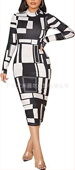 Rochie midi cu imprimeu floral, strâmtă, cu guler rotund, pentru femei, din Europa și America, 2022, Amazon AliExpress