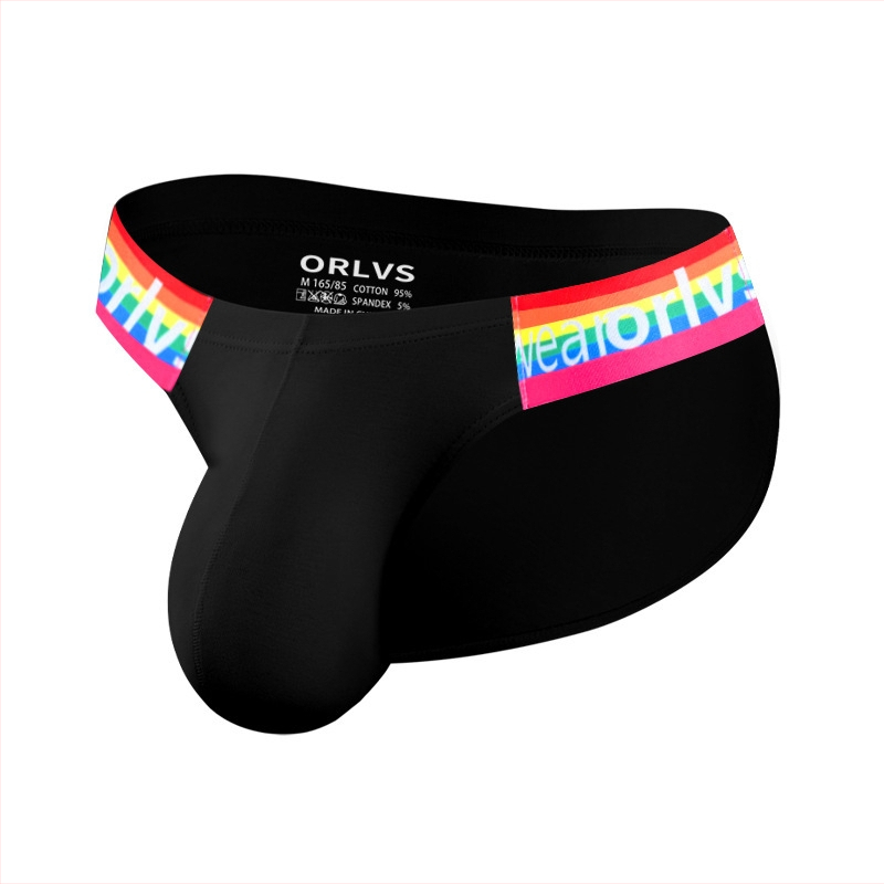 Seksīgas vīriešu biksītes ar augstu dakšiņu, varavīksnes kokvilnas sporta fitnesam ar zemu jostasvietu, gurnu pacelšanas personību, modernas vīriešu apakšveļas