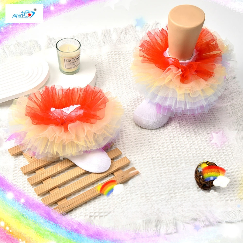 Nelja aastaaja laste pitsist sokid, armsad neljakihilised võrkkangast tüdrukute tantsusokid, mugavad ja hingavad lastesokid