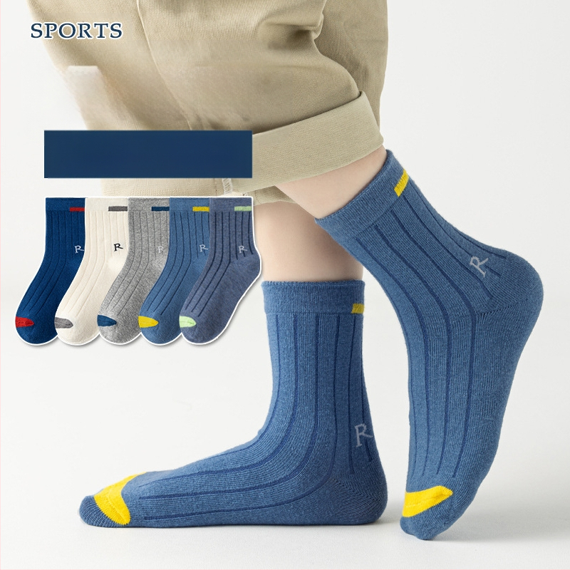 Șosete de toamnă și de iarnă pentru copii, până la jumătatea gambei, șosete la modă pentru copii, din bumbac pieptănat, absorbante de transpirație, șosete pentru studenți, șosete din bumbac, en-gros