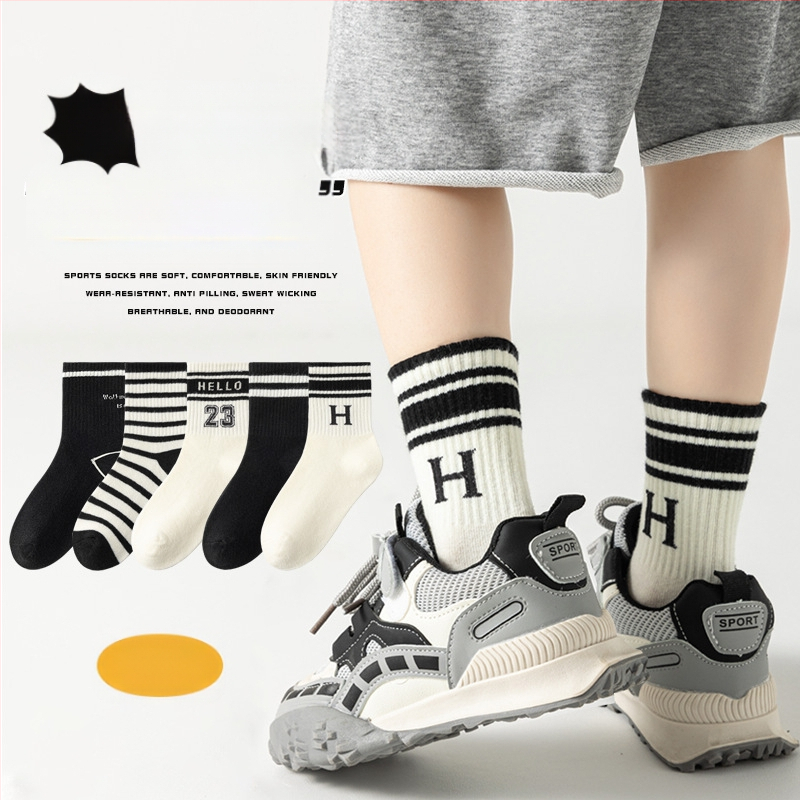 Șosete de toamnă și de iarnă pentru copii, până la jumătatea gambei, șosete la modă pentru copii, din bumbac pieptănat, absorbante de transpirație, șosete pentru studenți, șosete din bumbac, en-gros