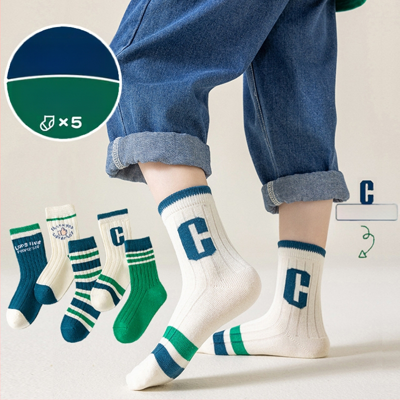 Șosete de toamnă și de iarnă pentru copii, până la jumătatea gambei, șosete la modă pentru copii, din bumbac pieptănat, absorbante de transpirație, șosete pentru studenți, șosete din bumbac, en-gros