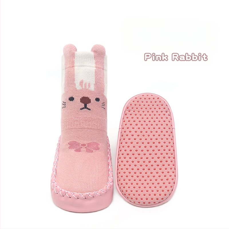 Korea stiilis libisemiskindlad beebikingad, sokid, kingad, imikud ja väikelapsed, liimiga põrandasokid, stereokoomiksiga nahast tallaga sokid