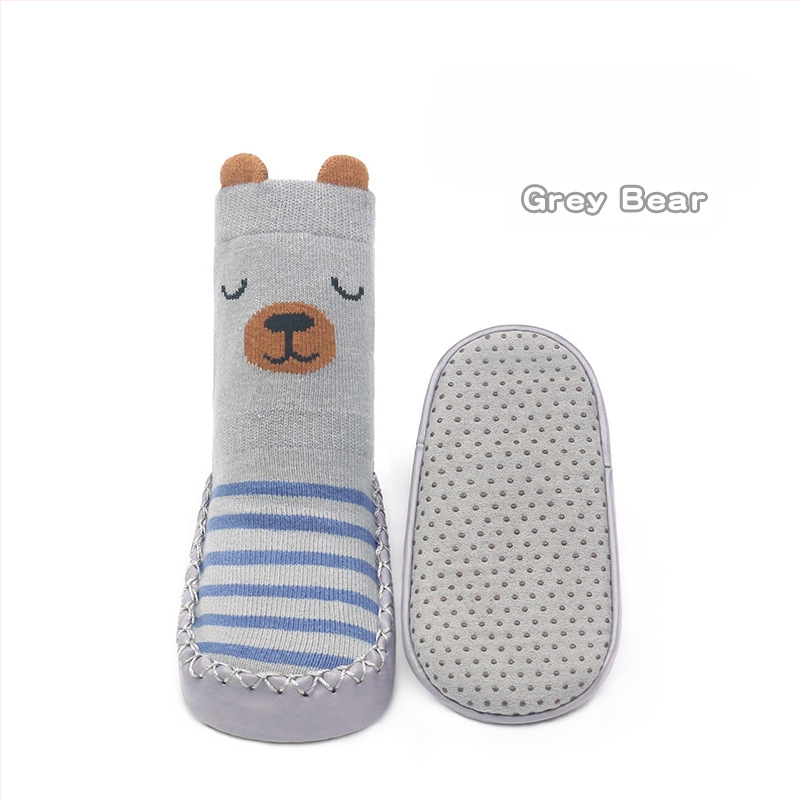 Korea stiilis libisemiskindlad beebikingad, sokid, kingad, imikud ja väikelapsed, liimiga põrandasokid, stereokoomiksiga nahast tallaga sokid