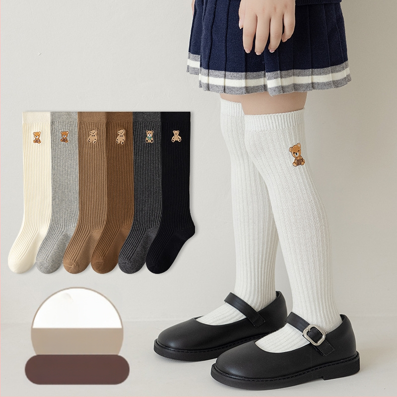 Gyerek harisnyák tavaszi és őszi lányok baba térdzokni koreai akadémiai stílusú mackó magas borjúzokni tide nagykereskedelem