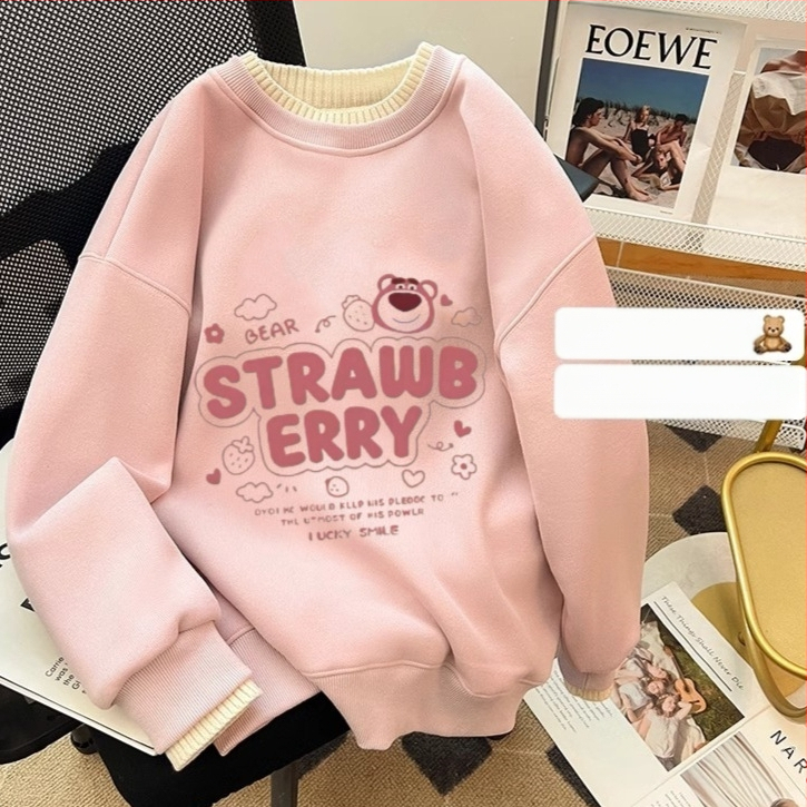 Tüdrukute fliisvoodriga kampsun sügis- ja talvel lastele mõeldud lahtise lääneliku stiiliga villakraega topp tüdrukute talvine alussärk