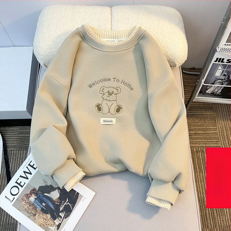 Tüdrukute fliisvoodriga kampsun sügis- ja talvel lastele mõeldud lahtise lääneliku stiiliga villakraega topp tüdrukute talvine alussärk