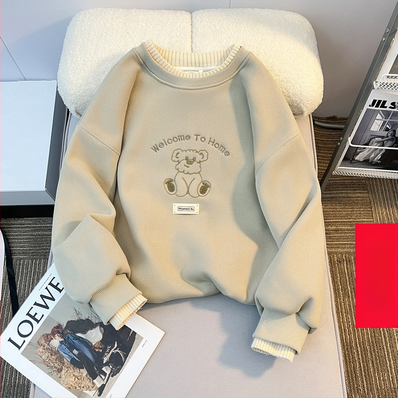 Tüdrukute fliisvoodriga kampsun sügis- ja talvel lastele mõeldud lahtise lääneliku stiiliga villakraega topp tüdrukute talvine alussärk