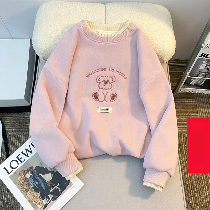 Tüdrukute fliisvoodriga kampsun sügis- ja talvel lastele mõeldud lahtise lääneliku stiiliga villakraega topp tüdrukute talvine alussärk