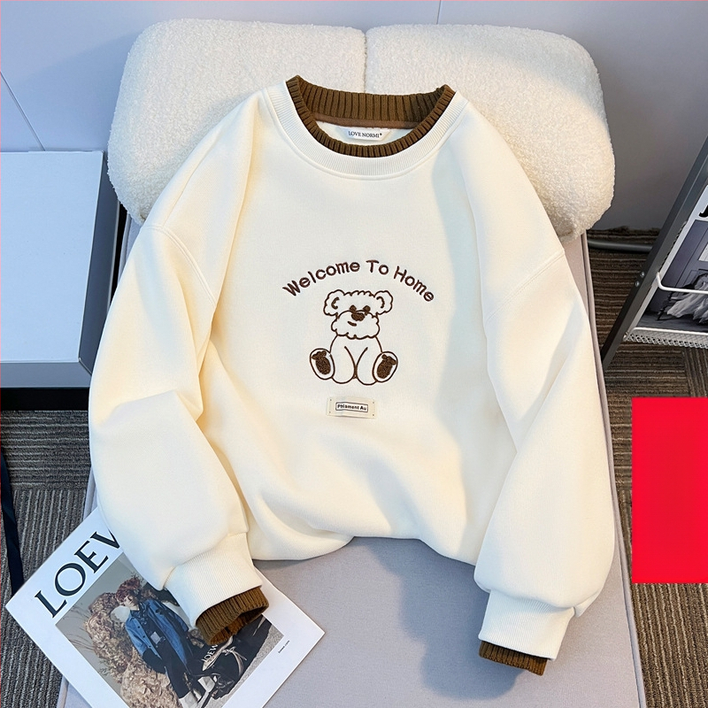 Tüdrukute fliisvoodriga kampsun sügis- ja talvel lastele mõeldud lahtise lääneliku stiiliga villakraega topp tüdrukute talvine alussärk