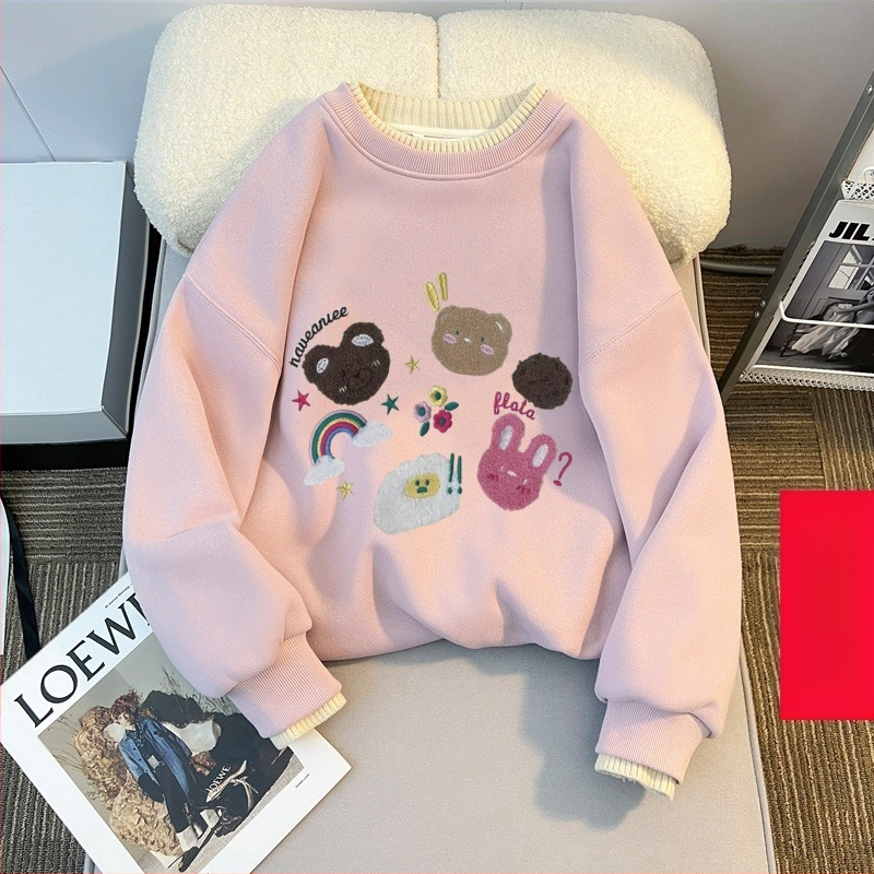 Tüdrukute fliisvoodriga kampsun sügis- ja talvel lastele mõeldud lahtise lääneliku stiiliga villakraega topp tüdrukute talvine alussärk