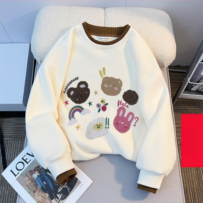 Tüdrukute fliisvoodriga kampsun sügis- ja talvel lastele mõeldud lahtise lääneliku stiiliga villakraega topp tüdrukute talvine alussärk