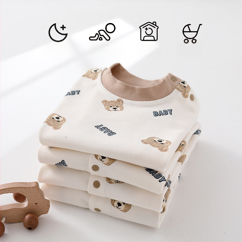 Odjeća za novorođenčad s jednim tijelom za muškarce i žene, djelomično kopčanje od čička, pamučna, bez kostiju, kategorija A, odjeća za penjanje za svećenike za četiri godišnja doba