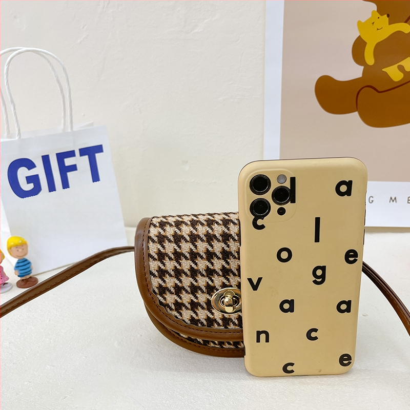 Bērnu 2022. gada korejiešu stila miniatūrā rūtaina meiteņu plecu soma, moderna retro seglu soma