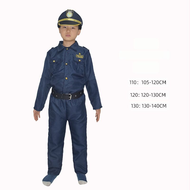 Хелоуин костюм Детски полицейски костюм Косплей косплей костюм Шоу рокля Парти костюм