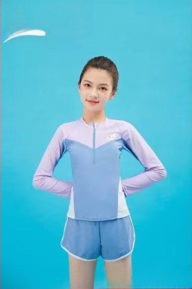 Vaikiški maudymosi kostiumėliai madingi mergaitėms su perimetru ir didelėms mergaitėms su perimetru ir ilgomis rankovėmis, apsaugantis nuo saulės, animacinių filmukų maudymosi kostiumėlis