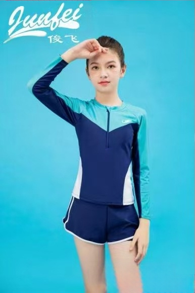 Vaikiški maudymosi kostiumėliai madingi mergaitėms su perimetru ir didelėms mergaitėms su perimetru ir ilgomis rankovėmis, apsaugantis nuo saulės, animacinių filmukų maudymosi kostiumėlis