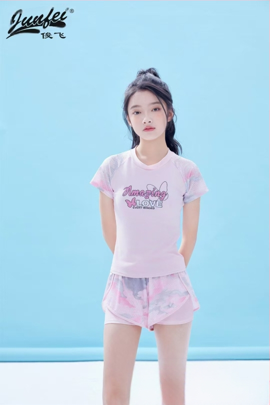 Vaikiški maudymosi kostiumėliai madingi mergaitėms su perimetru ir didelėms mergaitėms su perimetru ir ilgomis rankovėmis, apsaugantis nuo saulės, animacinių filmukų maudymosi kostiumėlis