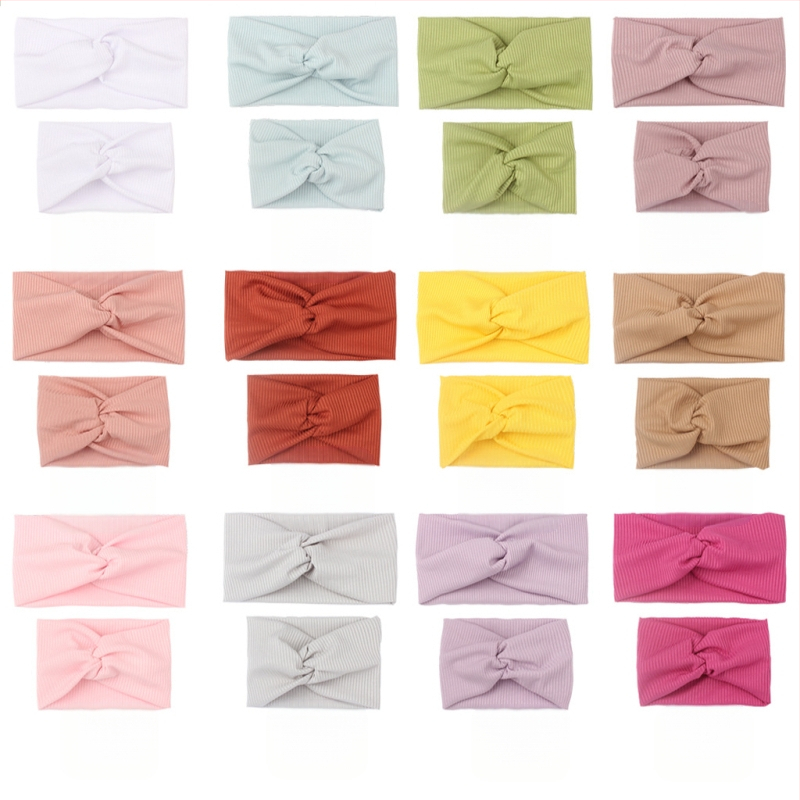 Euroopa ja Ameerika suvine uus vanema-lapse ühevärviline ristitriibuline peapael, pehme ja mugav sõlmeline juuksepael, kaheosaline juukseaksessuaar