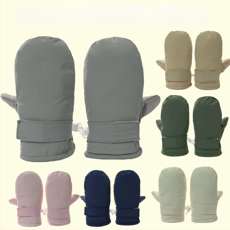 Vaikiškos rudens ir žiemos vienspalvės pirštinės, šiltos žieminės kūdikių pirštinės, aksominės, paminkštintos, antifrizinės slidinėjimo pirštinės