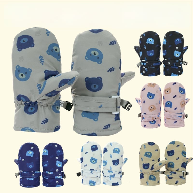 Naujos, greitai džiūstančios, vandeniui atsparios, šiltos, žieminės, kūdikių slidinėjimo pirštinės, didmeninė prekyba.