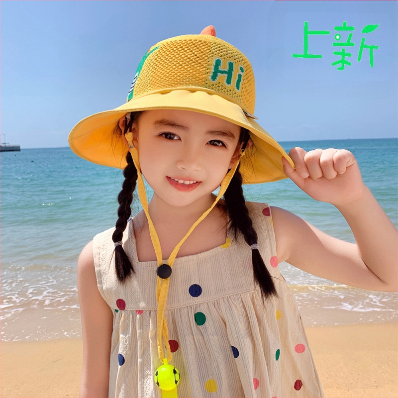 Παιδικό αντηλιακό καπέλο καλοκαιρινό αντι-UV καπέλο ηλίου για αγόρια και κορίτσια μωρού με κινούμενα σχέδια, μεγάλο γείσο, καπέλο ψαρά με σκιά