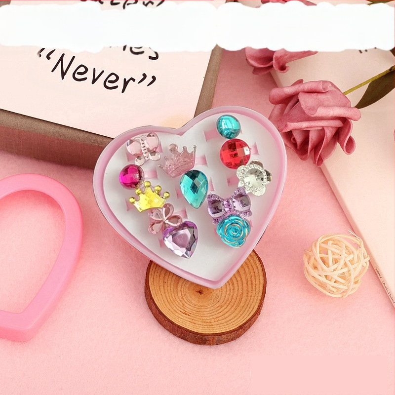 Inele noi pentru copii, pachet de 50, inele reglabile cu desene animate Cyber Celebrity pentru fete, set cadou, 61 de cadouri de Ziua Copilului