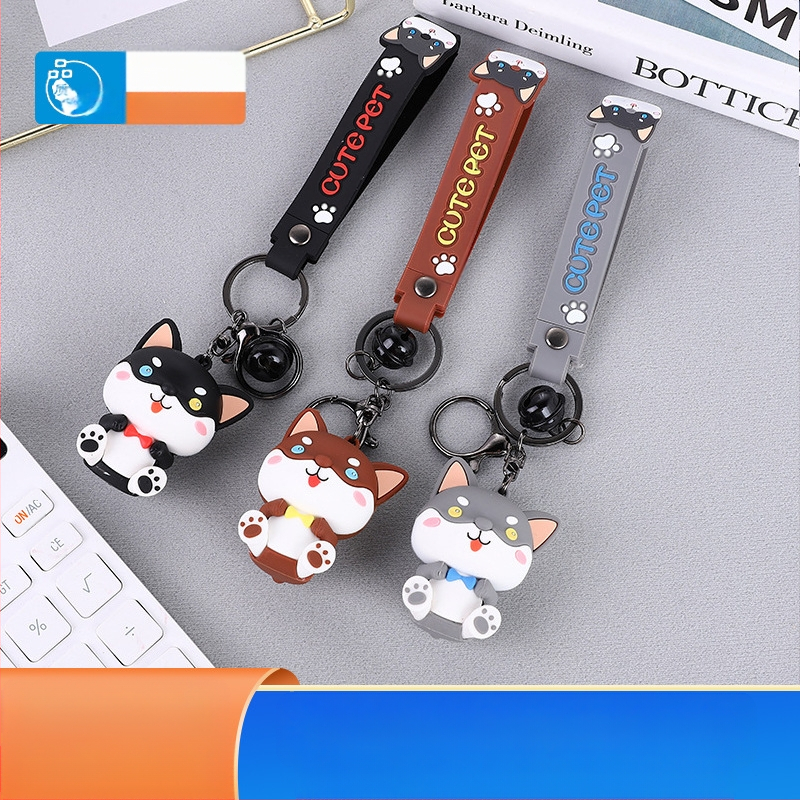 PVC minkšto plastiko mielas šuniuko automobilio raktų pakabukas, aksesuaras, stiliaus kabantis ornamentas, dovanų lėlės raktų pakabukas
