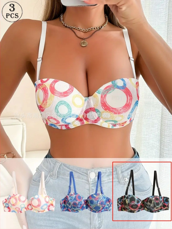 Tehase hulgimüük piiriülesele Euroopale ja Ameerika Ühendriikidele plahvatustrüki värvi terasest rõngaspesu värviline rinnahoidja seksikas kortsutatud rinnahoidja