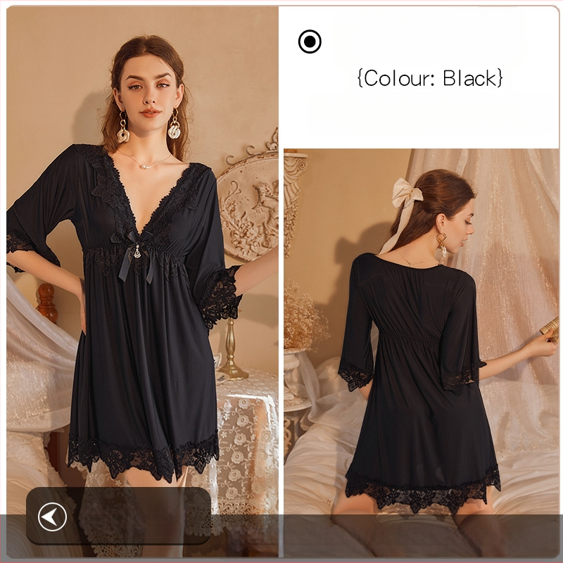 Népszerű online hírességek hálóruhája csipkével hímzett Ice Silk szexi plus size laza karcsúsító szexi hálóruha nagykereskedelemben