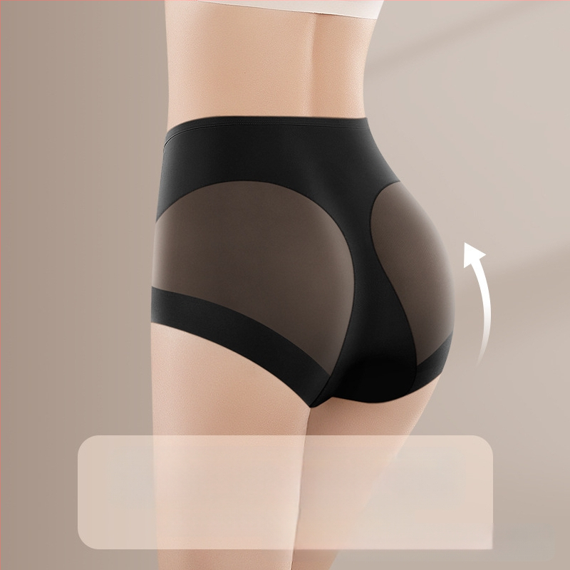 Nyom nélküli alsónemű nyári vékony női csípőemelés szexi jég selyem hasplasztika plus size nagy fenék tiszta pamut antibakteriális ágyék