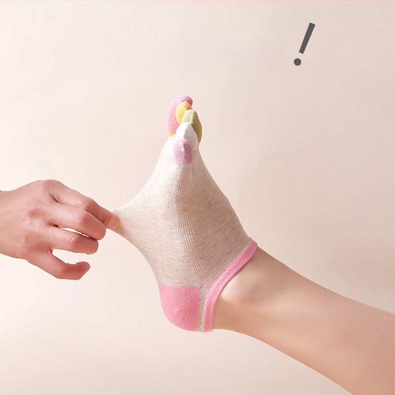 Tiesioginės gamyklinės tarpvalstybinės užsienio prekybos penkių pirštų moteriškos medvilninės vasarinės nematomos trumpos vamzdelio formos kojinės su japoniškomis Mori pirštų kojinėmis