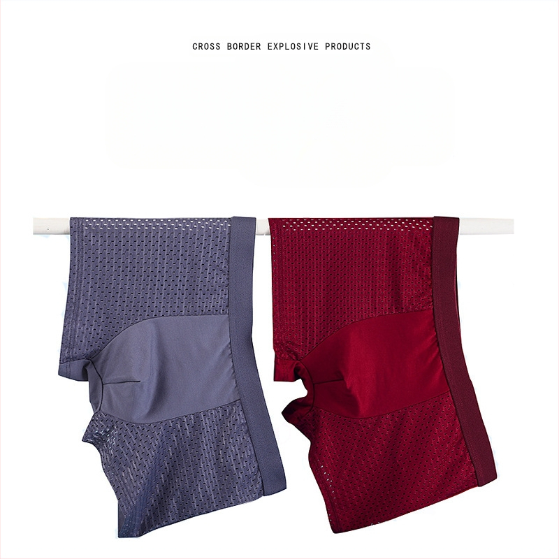 Διασυνοριακό Εξωτερικό Εμπόριο Ζωντανές Πωλήσεις Μόδας Ice Silk Mesh Ανδρικά Παντελόνια Αναπνέοντα Ανδρικά Μπόξερ Σλιπ Καλοκαιρινά Ανδρικά Εσώρουχα