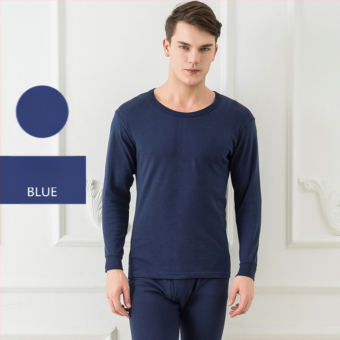 2021 m. V formos iškirptės medvilninis rudens drabužių komplektas, vienspalvis vyriškas šiltas rudens ir žiemos medvilninis vyriškas apatinis trikotažas su rudens kelnėmis