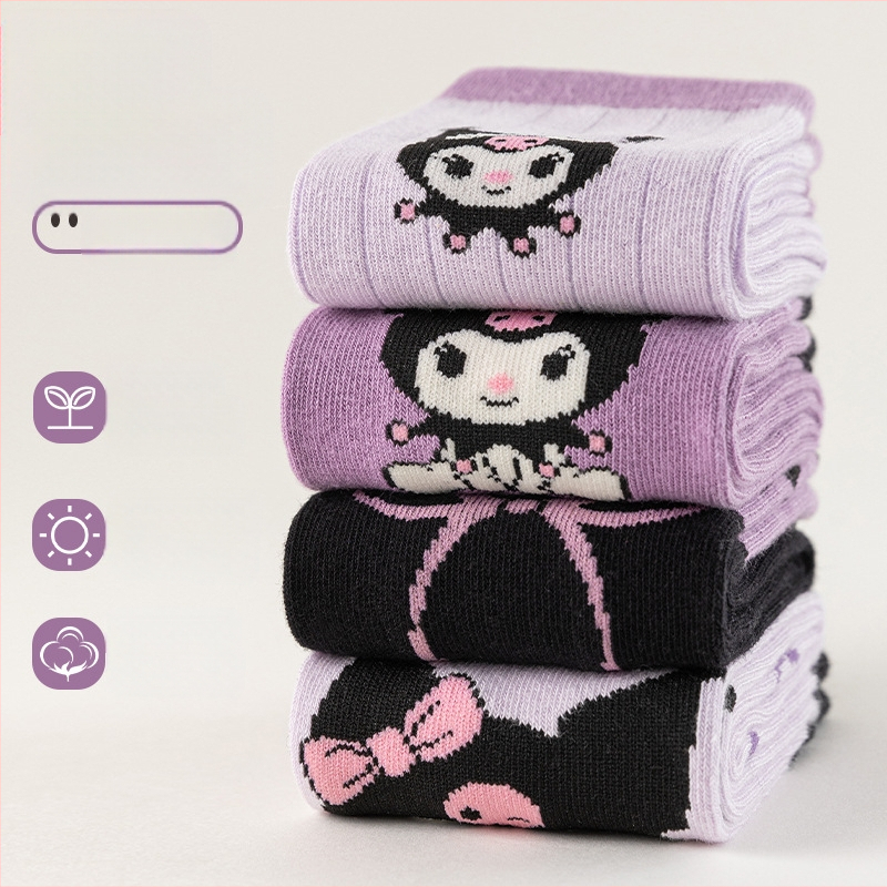 Laste sokid kulomi tüdrukutele, armsad multifilmisukad, beebidele mõeldud kõrged puuvillased sokid, hulgimüügist