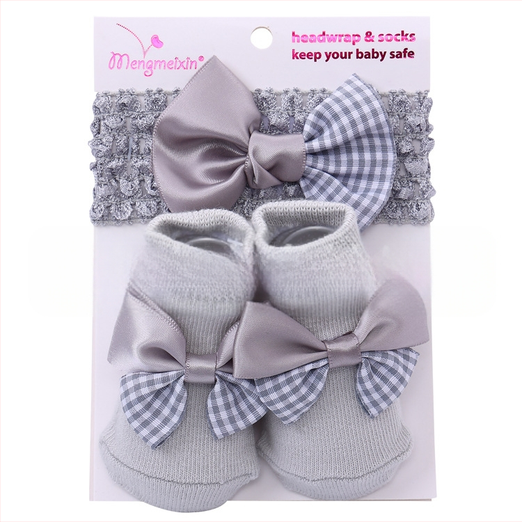 2023. aasta armsad printsessi lipsuga beebisokid, väliskaubanduse ühevärvilised kommid, Euroopa ja Ameerika lastesokid, peapaelte komplekt