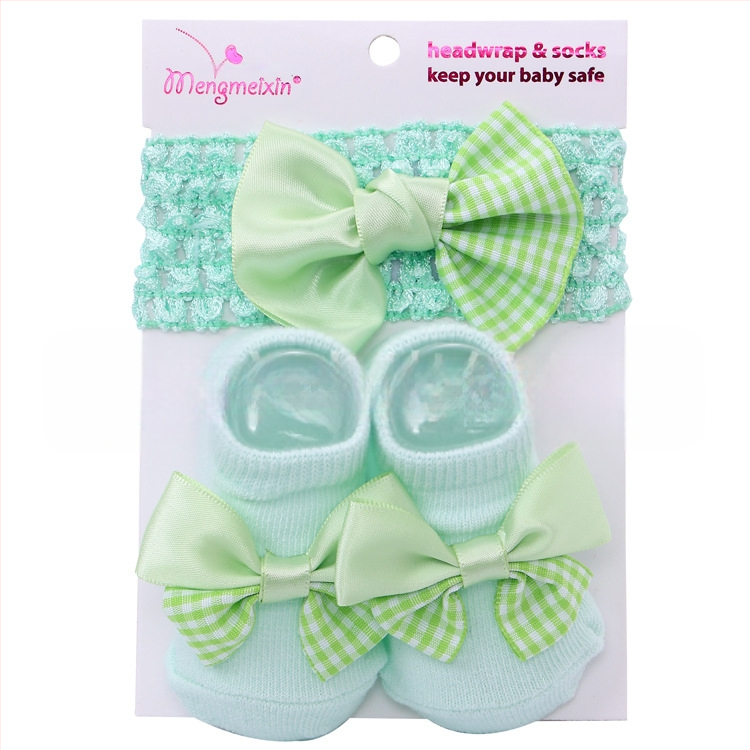 2023. aasta armsad printsessi lipsuga beebisokid, väliskaubanduse ühevärvilised kommid, Euroopa ja Ameerika lastesokid, peapaelte komplekt