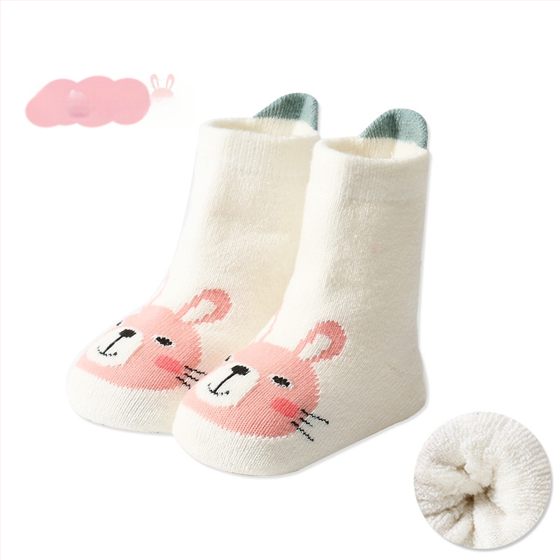 Șosete de iarnă îngroșate stereo cu desene animate pentru bebeluși și copii mici, șosete calde cu toc mare, șosete Terry