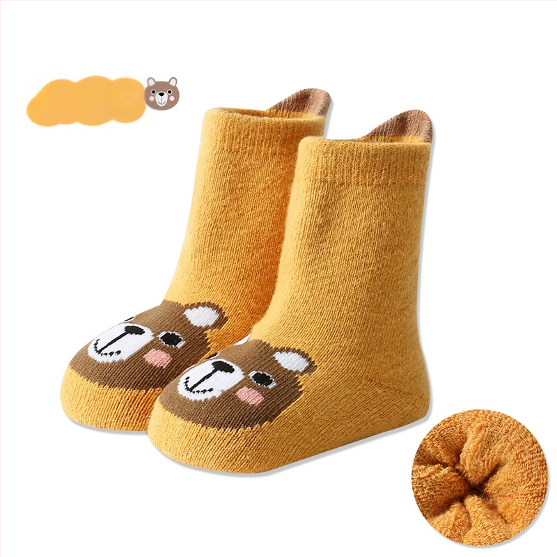 Șosete de iarnă îngroșate stereo cu desene animate pentru bebeluși și copii mici, șosete calde cu toc mare, șosete Terry