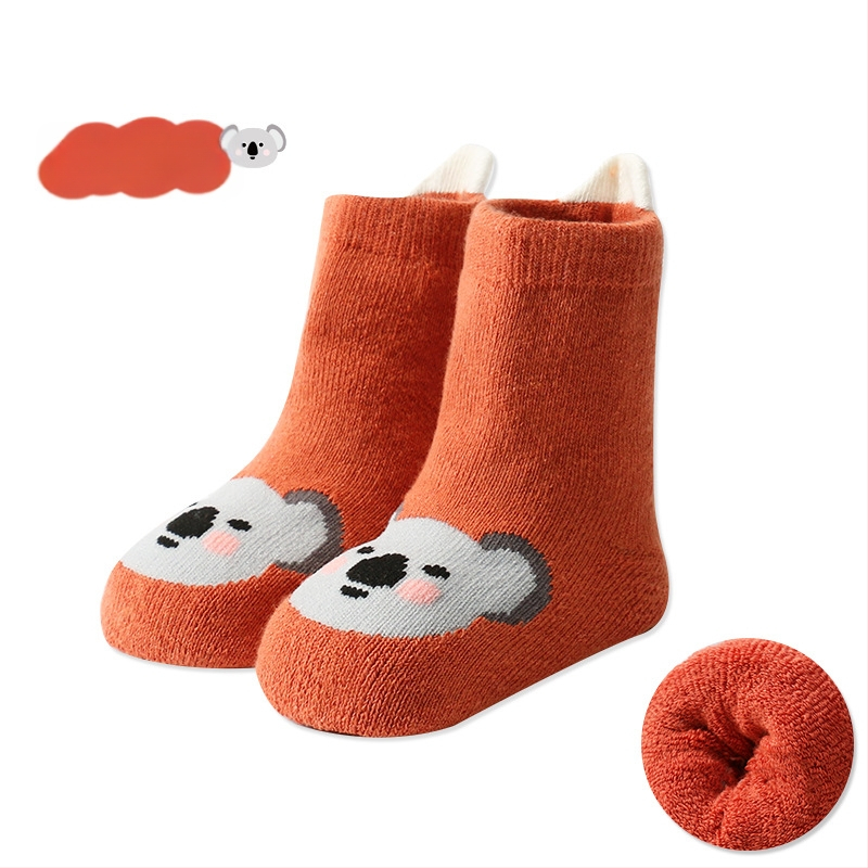 Șosete de iarnă îngroșate stereo cu desene animate pentru bebeluși și copii mici, șosete calde cu toc mare, șosete Terry