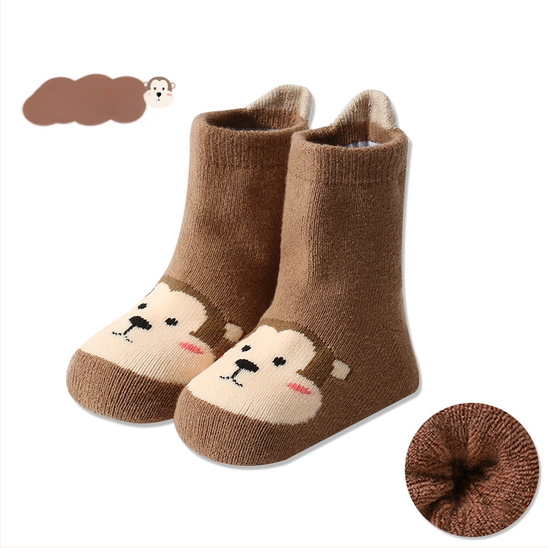 Șosete de iarnă îngroșate stereo cu desene animate pentru bebeluși și copii mici, șosete calde cu toc mare, șosete Terry