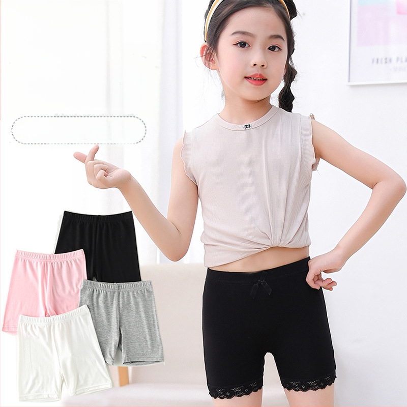 Tüdrukute turvapüksid kevadel ja suvel uued jooksmisvastased kerged suvised õhukesed beebi- ja lastekindlustusega tüdrukute lühikesed püksid jalgevahele