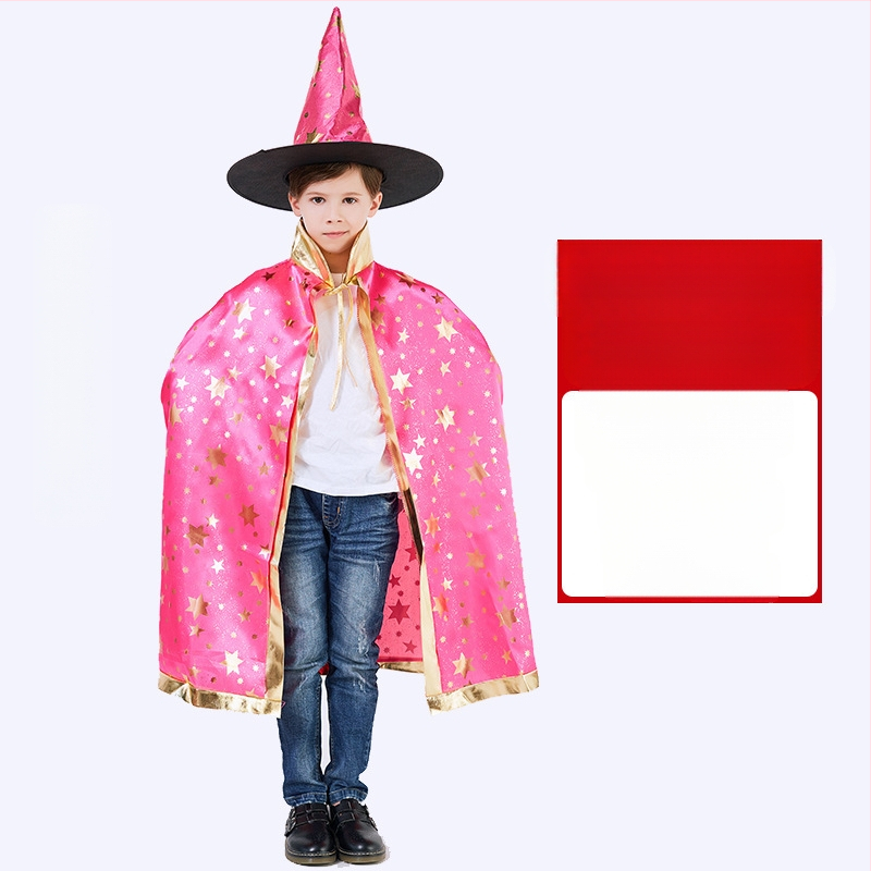 Helovīna kostīms 1. jūnija Bērnu dienas uzstāšanās kostīms Burvja apmetnis Raganas piecu zvaigžņu Helovīna apmetnis Mantija