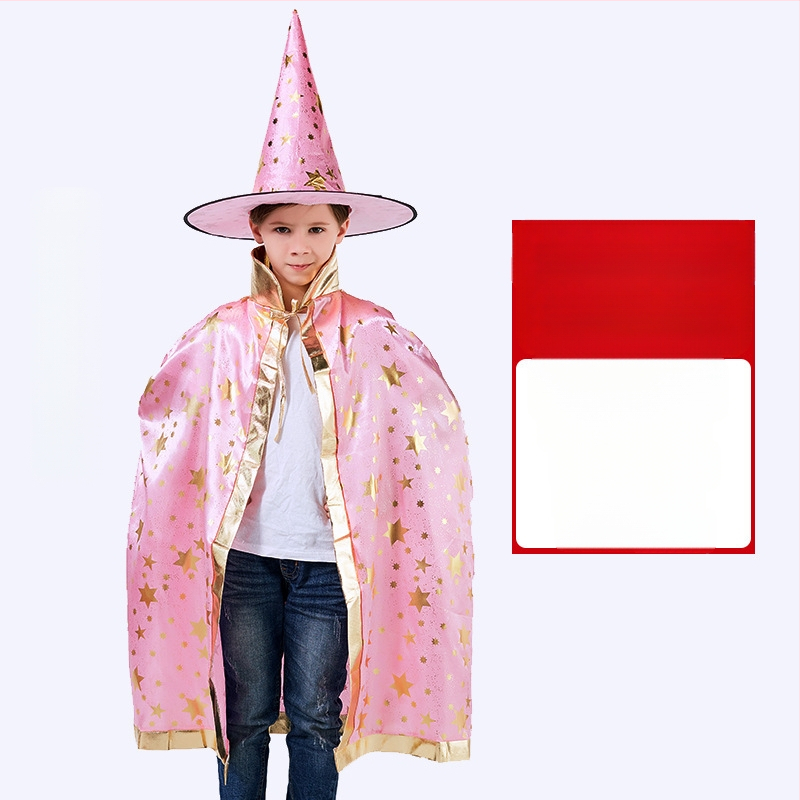 Helovīna kostīms 1. jūnija Bērnu dienas uzstāšanās kostīms Burvja apmetnis Raganas piecu zvaigžņu Helovīna apmetnis Mantija