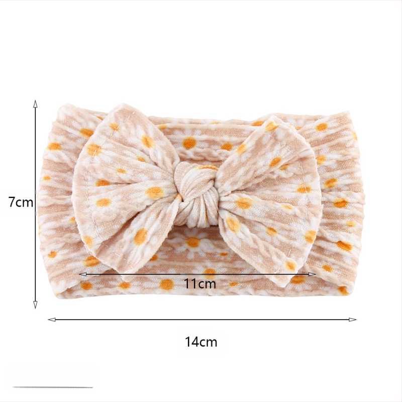 Piiriülene beebipeapael, lastele mõeldud trükitud punutud nailonist peapael, beebi kahekihiline pehme lipsuga juukseaksessuaar