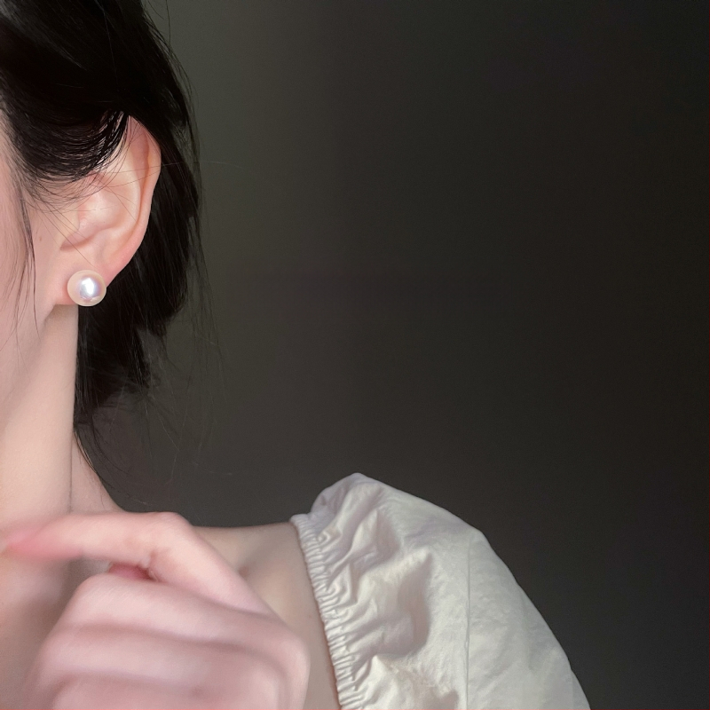 Apvalūs, stiprios šviesos karštinės formos moteriški auskarai su klasikiniais retro stiliaus „Shi Jia Pearl“ uodus atbaidančiais smilkalų lėkštelės formos auskarais be ausų skylučių