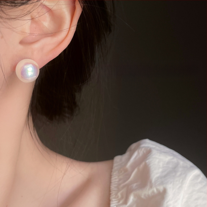 Apvalūs, stiprios šviesos karštinės formos moteriški auskarai su klasikiniais retro stiliaus „Shi Jia Pearl“ uodus atbaidančiais smilkalų lėkštelės formos auskarais be ausų skylučių