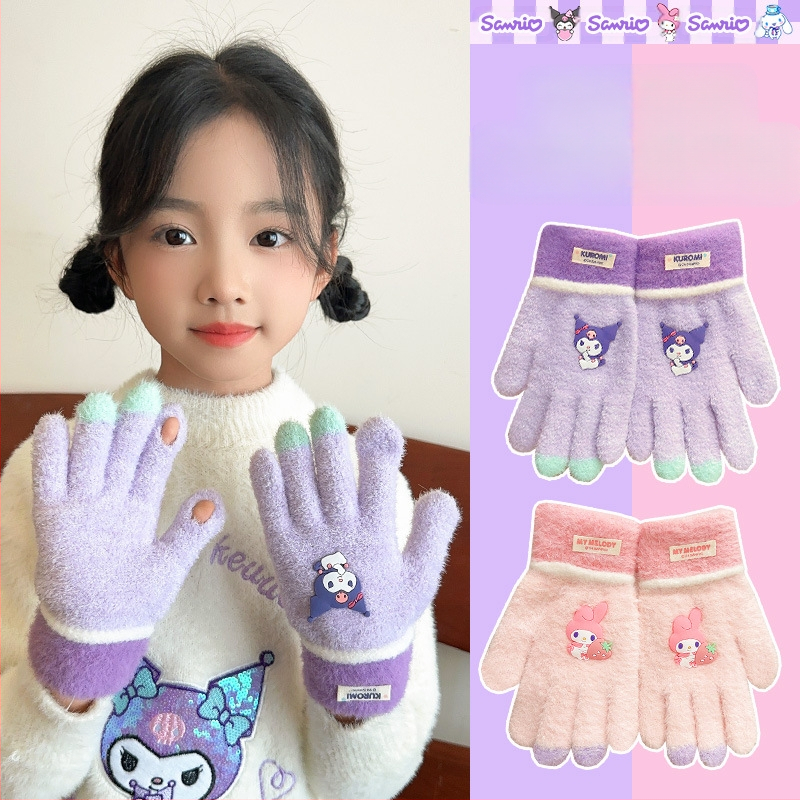 Ehtne Sanrio laste sügis- ja talvekindad poistele ja tüdrukutele, tuulekindlad, soojad, õpilastele, jalgrattasõiduks, õues kasutamiseks, külmumisvastased, viie sõrmega kindad, uued
