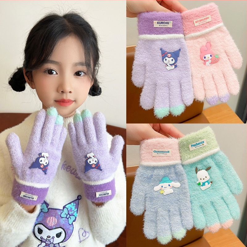 Ehtne Sanrio laste sügis- ja talvekindad poistele ja tüdrukutele, tuulekindlad, soojad, õpilastele, jalgrattasõiduks, õues kasutamiseks, külmumisvastased, viie sõrmega kindad, uued