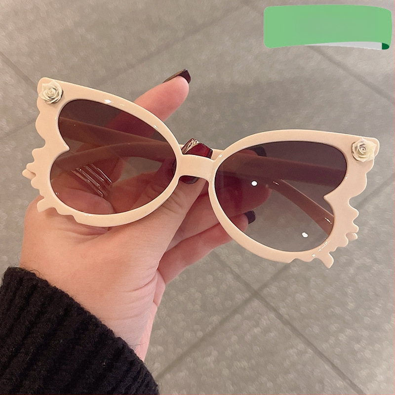 Mieli kūdikių gėlių formos akiniai nuo saulės, moteriški madingi saldainių spalvos vaikiški akiniai, madingi drugelio formos vaikiški dekoratyviniai akiniai nuo saulės